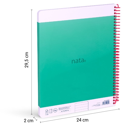 Imagen extra Milan Nata 624 Cuaderno Espiral A4 Pautado 7mm - 80 Hojas de 95 gr/m2 - Microperforado 4 Taladros - Verde