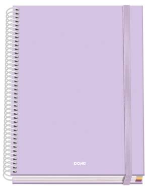 Dohe Serenity Cuaderno Espiral A5 100 Hojas Cuadricula 5mm - Tapa Dura plastificada - Bandas de - - Morado