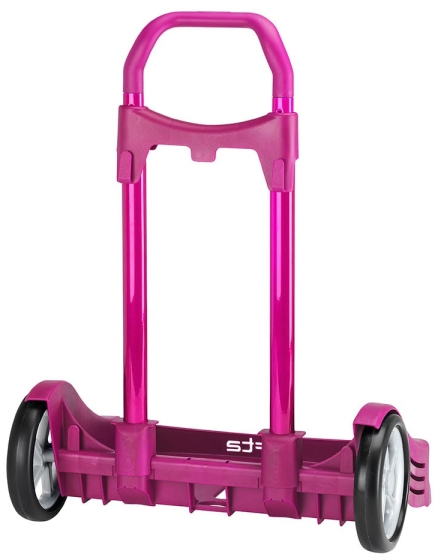 Imagen extra Safta Evolution Carro Portamochilas- Sujecion Universal - Ruedas de 14cm Antivibracion - Aluminio y Plastico PP - 40x85x28cm - Magenta
