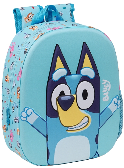 Safta Bluey Mochila 3D - Portabotellas - 27x33x10cm - Azul Claro