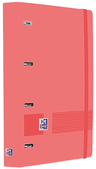 Oxford Europeanbinder Live & Go A4+ Carpeta A4+ con Recambio de 100 Hojas Cuadricula 5x5mm - Tapa de Plastico Polyfoam - Cierre con Goma - Sandia