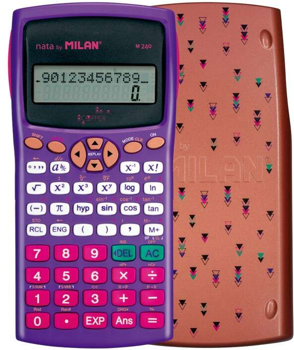 Milan M240 Calculadora Cientifica Copper 10+2 Digitos - Pantalla de 2 Lineas - 240 Funciones - Violeta