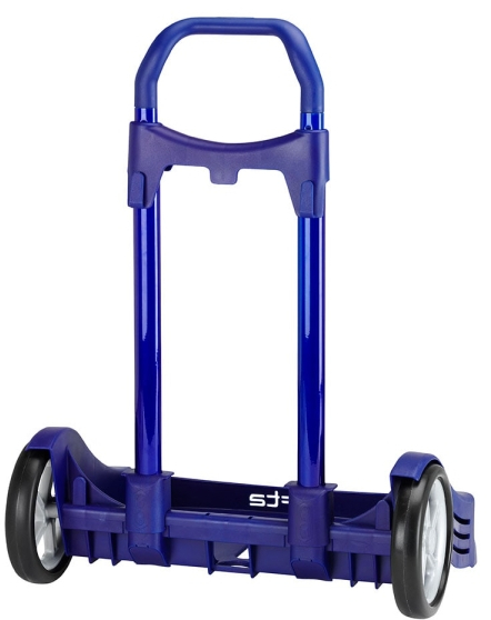 Imagen extra Safta Evolution Carro Portamochilas- Sujecion Universal - Ruedas de 14cm Antivibracion - Aluminio y Plastico PP - 40x85x28cm - Azul Oscuro