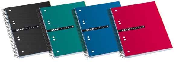 Enri Status A5+ Europeanbook - Tapa Extradura Resistente - Formato A5+ - Cuaderno con 120 Hojas - Cuadricula 5x5 - Colores Surtidos