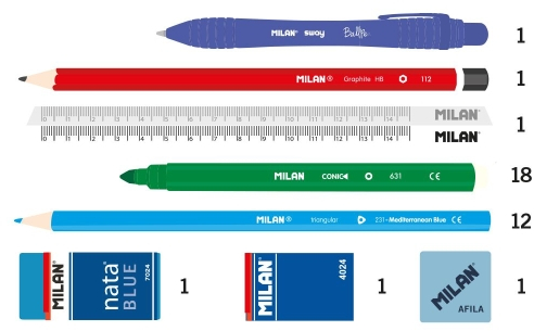 Imagen extra Milan Fun Animals Plumier de 2 Pisos con Contenido - Azul/Turquesa
