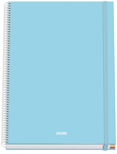 Dohe Serenity Cuaderno Espiral A4 100 Hojas Microperforadas Cuadricula 5mm - Tapa Dura Carton Forrado - - Bandas de - Azul