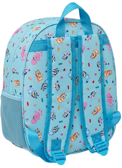 Imagen extra Safta Bluey Mochila 3D - Portabotellas - 27x33x10cm - Azul Claro