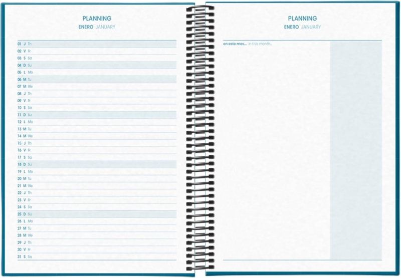 Imagen extra Dohe System Agenda Escolar 25/26 Espiral A5 - Dia Pagina - Papel 70g/m2 - Cubierta de Carton Plastificado - Azul
