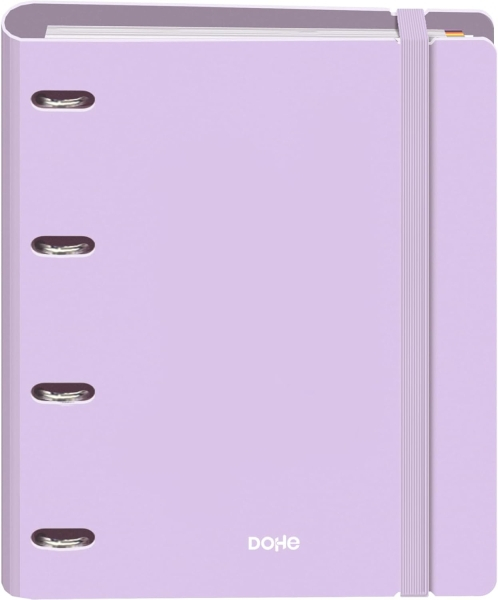 Dohe Serenity Polyfoam Carpeta de 4 Anillas A4 Recambio 100 Hojas Cuadricula 5mm - Cubierta de Polyfoam 2mm - Cierre con Goma - Con Separadores y sobre PP - Morado