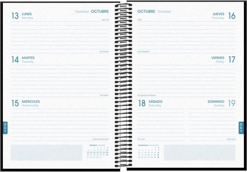 Imagen extra Dohe System Agenda Escolar 25/26 Espiral A5 - Semana Vista - Papel 70g/m2 - Cubierta de Carton Plastificado - Negro