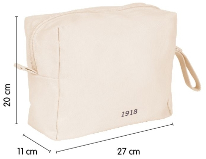 Imagen extra Milan Serie 1918 Gigante 403 Neceser de Gran Capacidad - 27x20x11cm - 2 Compartimentos Interiores - Cierre de Cremallera - 100% Algodon - Beige