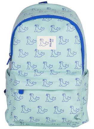 Milan Coleccion 460 Mochila Infantil Casual 9.5L - 2 Bolsillos Laterales - Verde/Azul