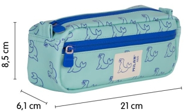 Imagen extra Milan Coleccion 460 Portatodo Rectangular - 2 Compartimentos con Cremallera - Verde/Azul