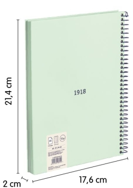 Imagen extra Milan Serie 1918 Cuaderno Espiral A5 Cuadricula 5x5mm - 80 Hojas de 95 gr/m2 - Microperforado 2 Taladros - Verde