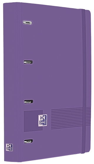 Oxford Europeanbinder Live & Go A4+ Carpeta A4+ con Recambio de 100 Hojas Cuadricula 5x5mm - Tapa de Plastico Polyfoam - Cierre con Goma - Lila