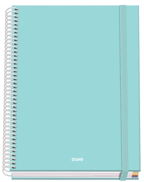 Dohe Serenity Cuaderno Espiral A5 100 Hojas Cuadricula 5mm - Tapa Dura plastificada - Bandas de - - Verde