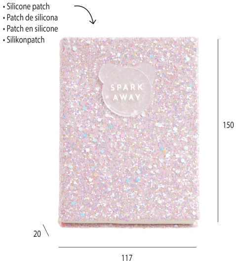 Imagen extra Miquel Rius Back2Fun Cuaderno Encolado con Cubierta de Purpurina Rosa y Patch de Silicona - 96 Hojas Lisas de Papel 100 g/m2