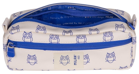 Imagen extra Milan Coleccion 460 Portatodo Rectangular - 2 Compartimentos con Cremallera - Beige/Azul