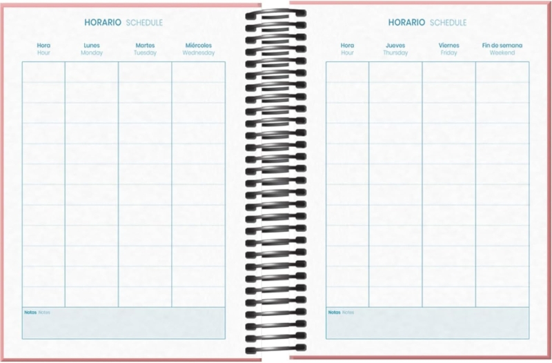 Imagen extra Dohe System Agenda Escolar 25/26 Espiral A6 - Dia Pagina - Papel 70g/m2 - Cubierta de Carton Plastificado - Rosa