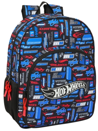 Safta Hot Wheels Mochila Infantil - Adaptable a Carro - Bolsillos Laterales - 33x42x14cm