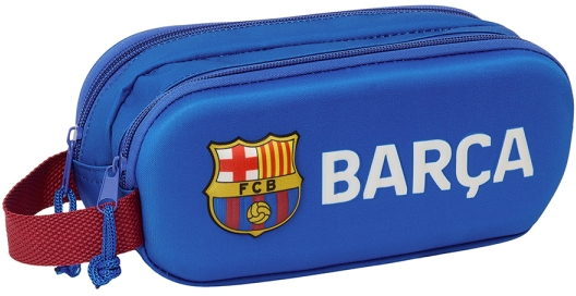 Safta F.C. Barcelona Estuche Portatodo 3D - 2 Compartimentos - - 21x8x6cm - Azul