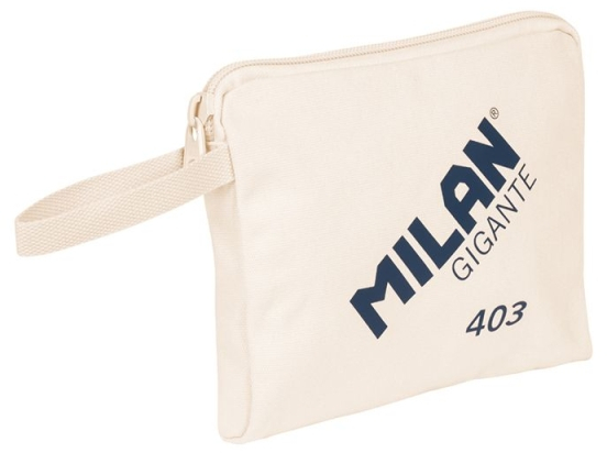 Milan Serie 1918 Gigante 403 Bolsa de Mano - 26,5x22x3cm - Cierre de Cremallera - 100% Algodon - Beige