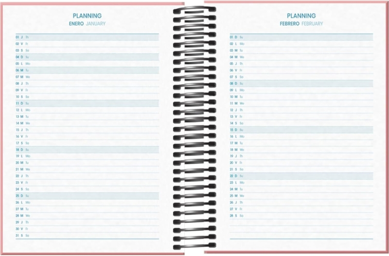 Imagen extra Dohe System Agenda Escolar 25/26 Espiral A6 - Dia Pagina - Papel 70g/m2 - Cubierta de Carton Plastificado - Rosa