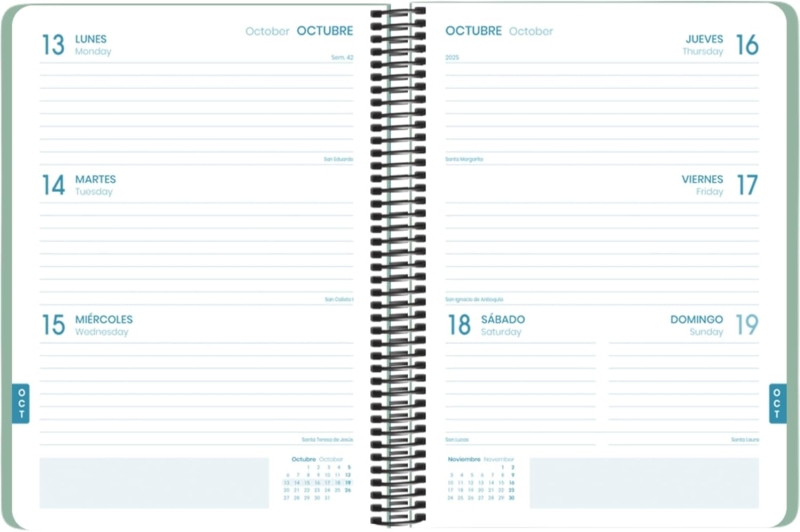 Imagen extra Dohe Esencial Agenda Escolar 25/26 Espiral A5 - Semana Vista - Papel 70g/m2 - Cubierta en Polipropileno - Verde