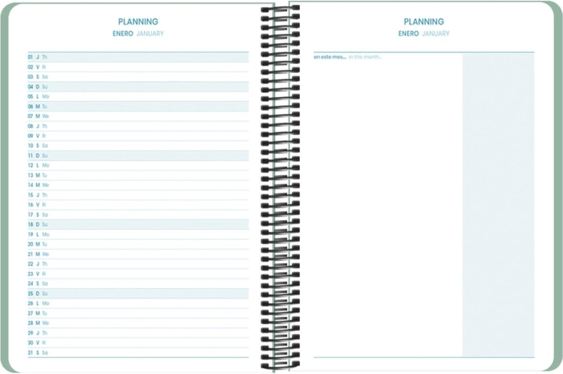 Imagen extra Dohe Esencial Agenda Escolar 25/26 Espiral A5 - Semana Vista - Papel 70g/m2 - Cubierta en Polipropileno - Verde