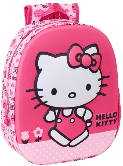 Safta Hello Kitty Mochila 3D - Portabotellas - 27x33x10cm - Rosa