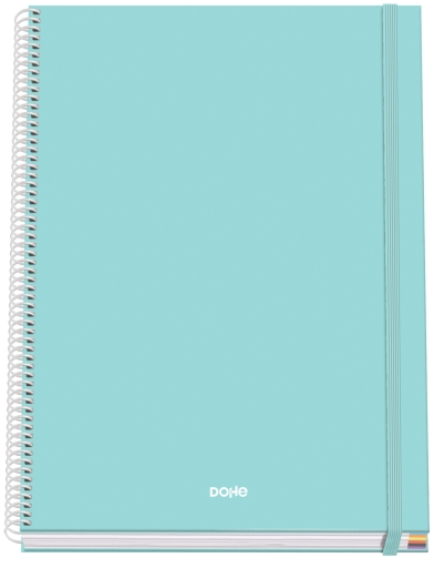 Dohe Serenity Cuaderno Espiral A4 100 Hojas Microperforadas Cuadricula 5mm - Tapa Dura Carton Forrado - - Bandas de - Verde