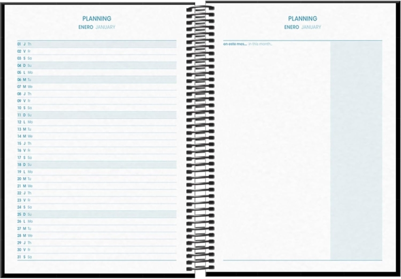 Imagen extra Dohe System Agenda Escolar 25/26 Espiral A5 - Semana Vista - Papel 70g/m2 - Cubierta de Carton Plastificado - Negro
