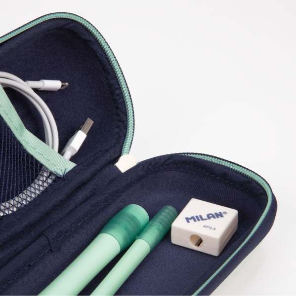 Imagen extra Milan Coleccion 430 Estuche Portatodo Ovalado Semirrigido - Tejido Resistente - Verde