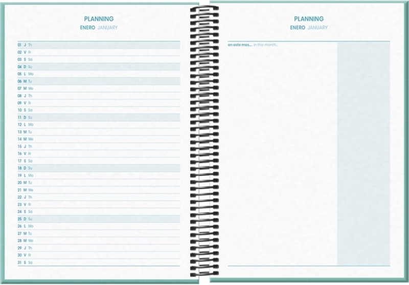 Imagen extra Dohe System Agenda Escolar 25/26 Espiral A5 - Semana Vista - Papel 70g/m2 - Cubierta de Carton Plastificado - Verde