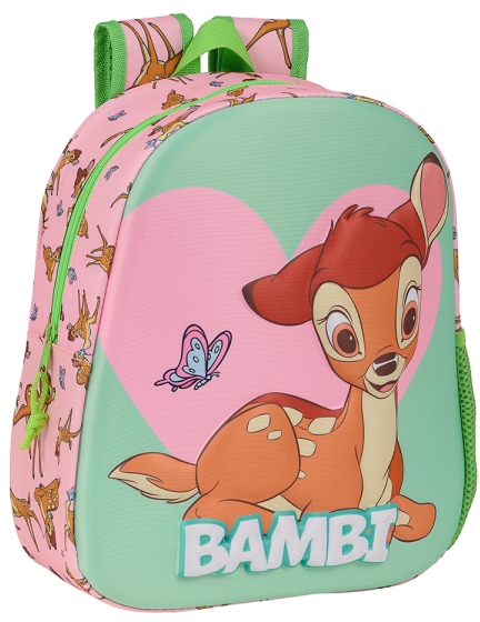 Safta Bambi Mochila 3D - Portabotellas - 27x33x10cm - Verde Pastel