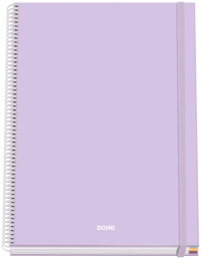 Dohe Serenity Cuaderno Espiral A4 100 Hojas Microperforadas Cuadricula 5mm - Tapa Dura Carton Forrado - - Bandas de - Morado
