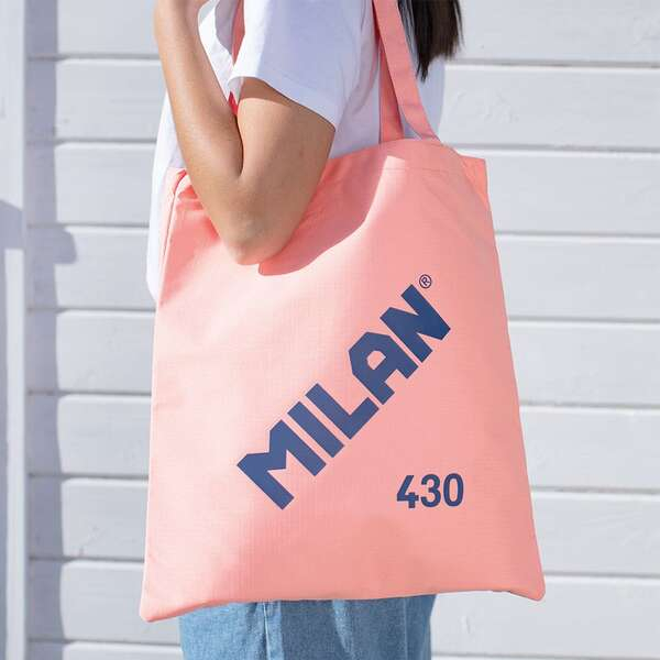 Imagen extra Milan Coleccion 430 Tote Bag Bolsa de Tela - 50x38x41cm - Tejido 'ripstop' - Rosa