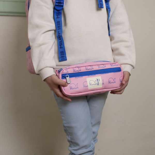 Imagen extra Milan Coleccion 460 Portatodo Rectangular - 2 Compartimentos con Cremallera - Rosa/Azul