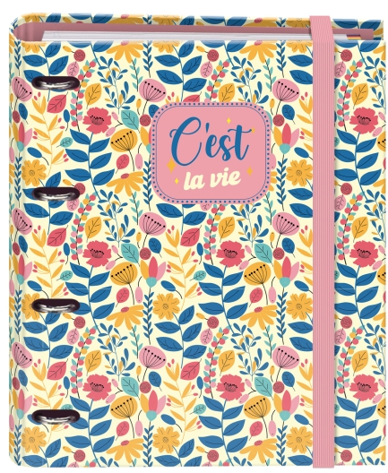 Dohe C´est la Vie Carpeta de 4 Anillas con Recambio de 100 Hojas - Folio - Cierre con Goma - Con Separadores y sobre PP