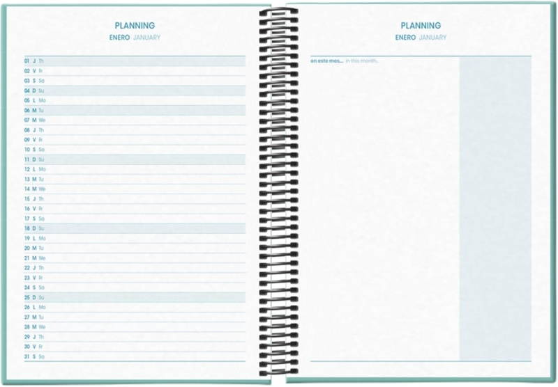 Imagen extra Dohe System Agenda Escolar 25/26 Espiral A5 - Dia Pagina - Papel 70g/m2 - Cubierta de Carton Plastificado - Verde