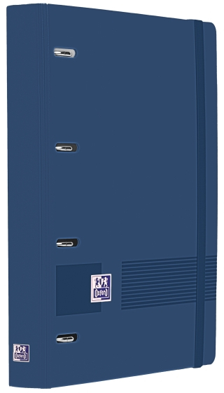 Oxford Europeanbinder Live & Go A4+ Carpeta A4+ con Recambio de 100 Hojas Cuadricula 5x5mm - Tapa de Plastico Polyfoam - Cierre con Goma - Azul Marino