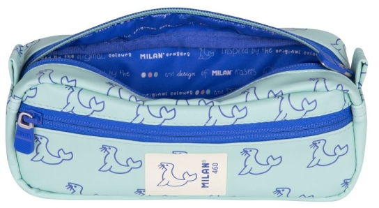 Imagen extra Milan Coleccion 460 Portatodo Rectangular - 2 Compartimentos con Cremallera - Verde/Azul