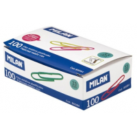 Caja de 100 Clips Metalicos Plastificados 33mm de Colores Surtidos