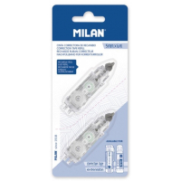 Milan Pack de 2 Recambios para Cinta Correctora 5mm x 6m - Compatible con Correctores Cilindrico y Extension