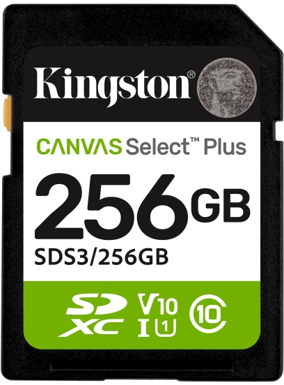 Kingston Tarjeta SDXC 256GB UHS-I Clase 10 150MB/s Canvas Select Plus