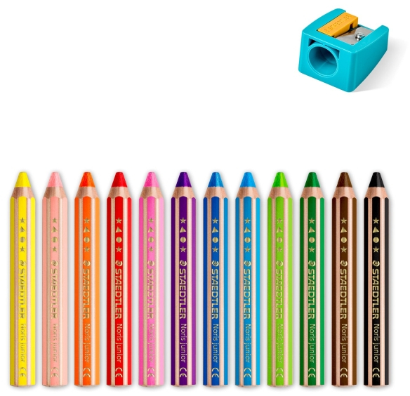 Imagen extra PACK 12 Lapices Staedtler Noris Junior Colores Extragruesos + Sacapuntas