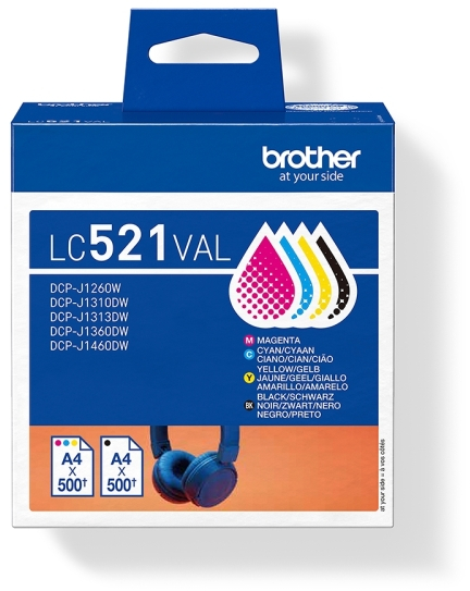 Imagen extra Brother LC521 Pack de 4 Cartuchos Originales LC521VAL