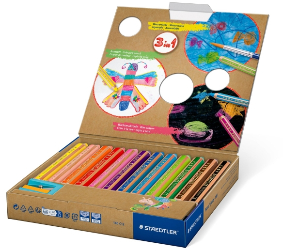Imagen extra PACK 12 Lapices Staedtler Noris Junior Colores Extragruesos + Sacapuntas