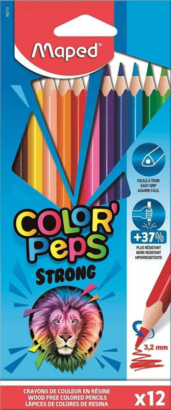 Caja 12 Lapices colores Maped Color´Peps Strong Triangulares