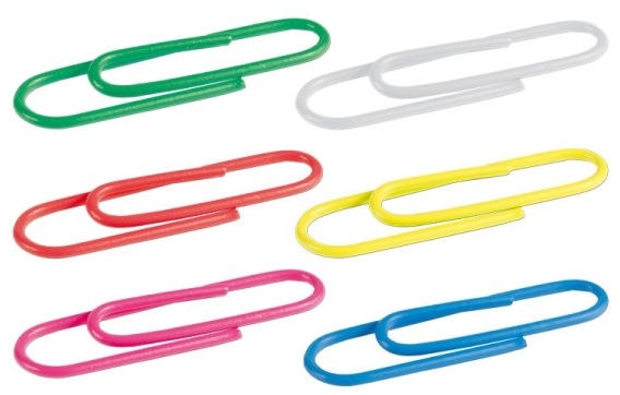 Imagen extra Caja de 100 Clips Metalicos Plastificados 33mm de Colores Surtidos